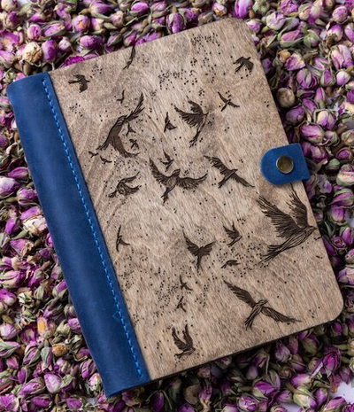 Блокнот из дерева "Птицы" А5
