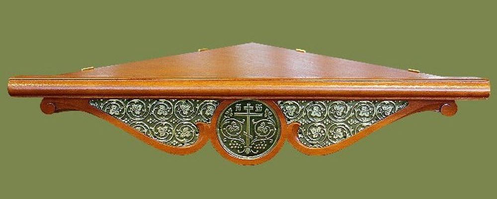 Иконная полка 1яр.угловая малая басма 33*45 18138 (ЩПБ)