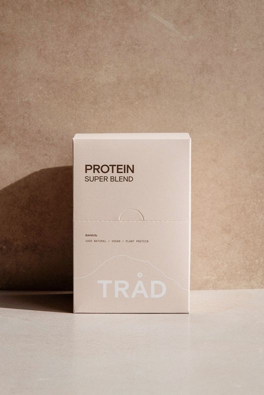 Коктейль белковый BODY PROTEIN POWDER со вкусом ванили, коробка 12 саше*25 гр / TRAD