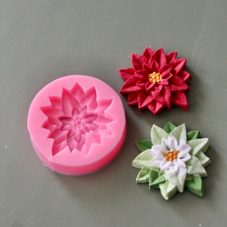 Молд силиконовый «Пуанcеттия (Многолистник)», 6,3×6,3×1,7 см, цвет МИКС