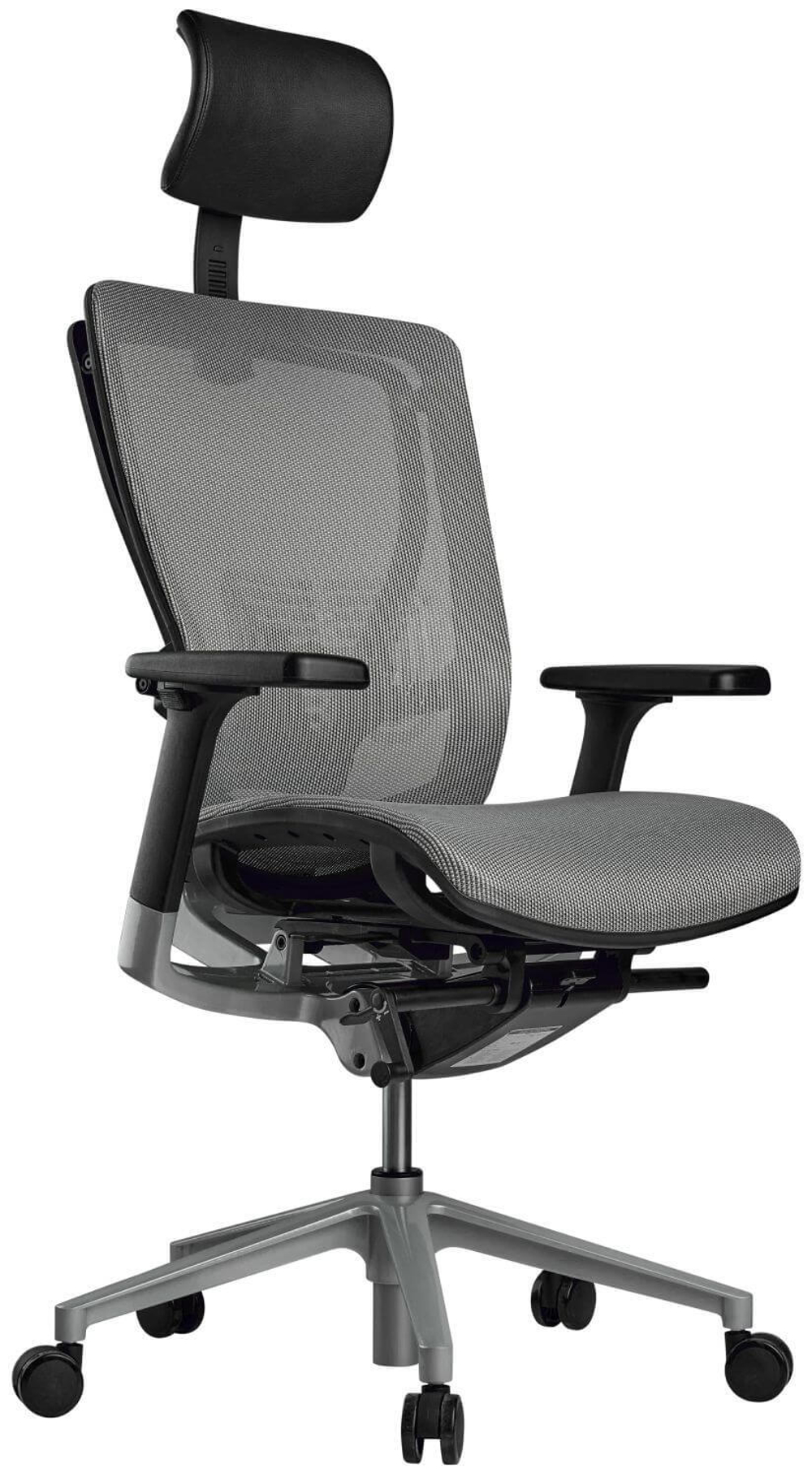 Кресло эргономичное SCHAIRS AEON-A01S база silver, каркас silver, сетка CI16D GY светло-серая