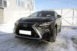 Защита переднего бампера Lexus RX-350 (2015-2019) d57 короткая черная