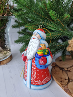 Дед мороз ёлочная игрушка из фарфора