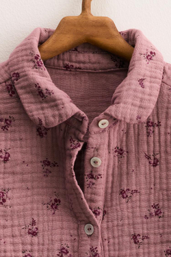 ZARA TIMELESS - РУБАШКА С РЕЛЬЕФНЫМ ЦВЕТОЧНЫМ ПРИНТОМ, ТЕМНО-РОЗОВЫЙ