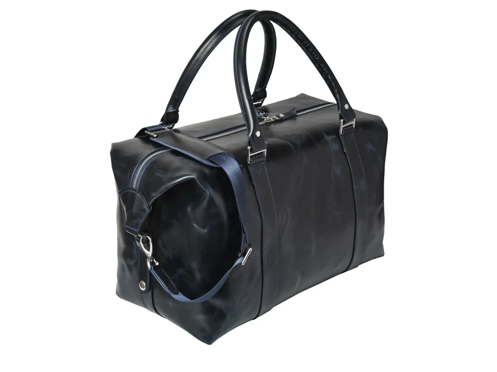 Дорожная сумка из натуральной кожи "Atlas Dark Blue"