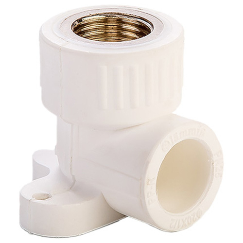 Угольник комбинированный ППР PPRC ВР 25х1/2" Lammin с креплением ВН резьба, белый (уп. 20 шт)