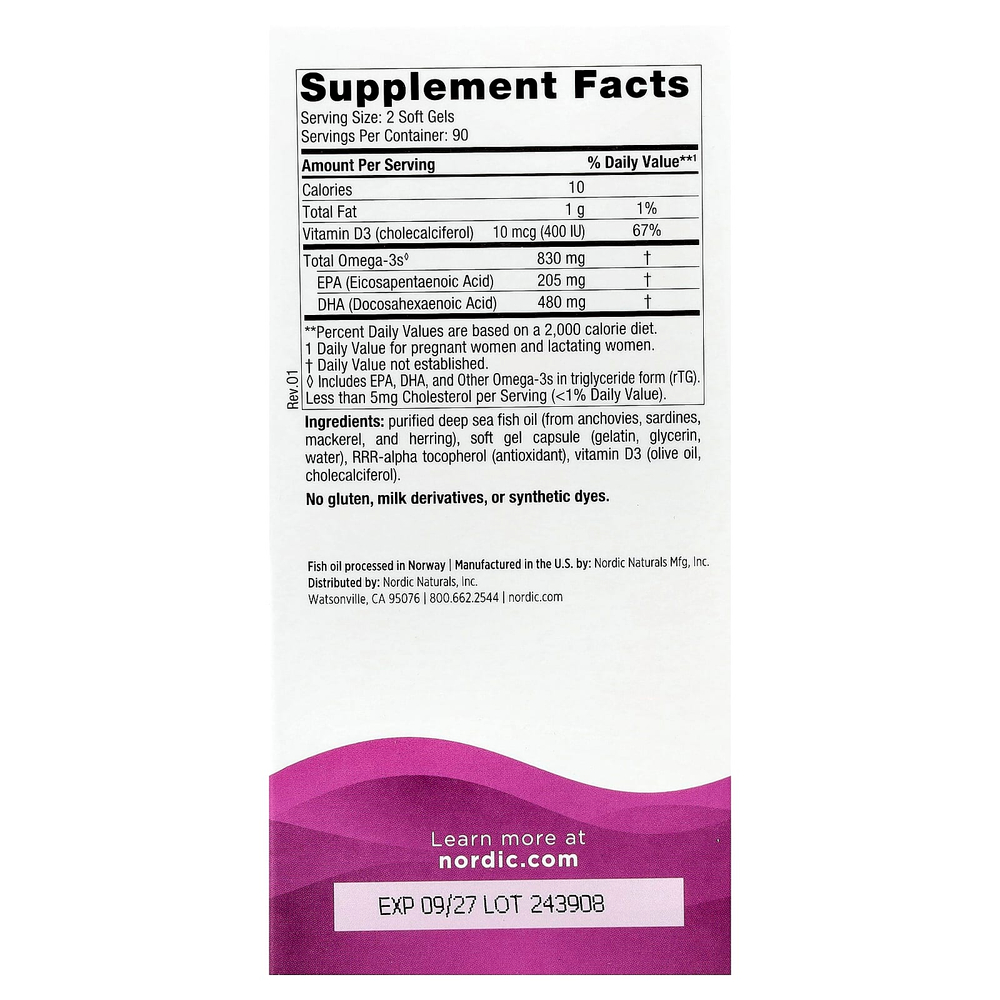 Nordic Naturals, Prenatal DHA, пренатальная ДГК, без добавок, 180 капсул