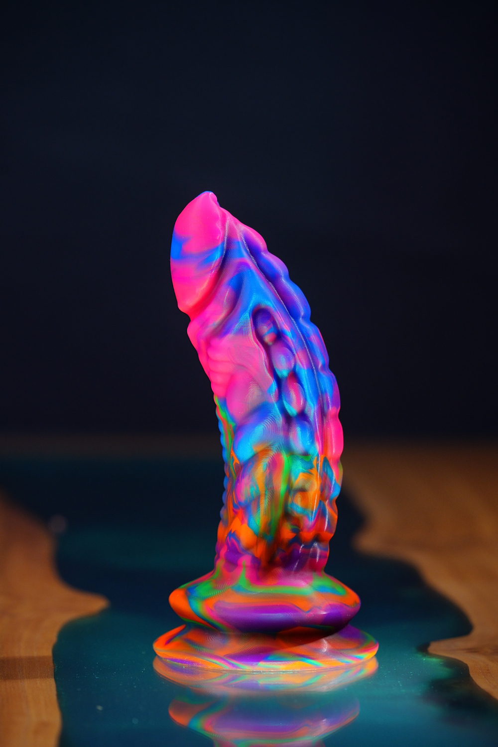 Фантазийный фаллоимитатор Mr. G-spot, сине-красный - 18 см