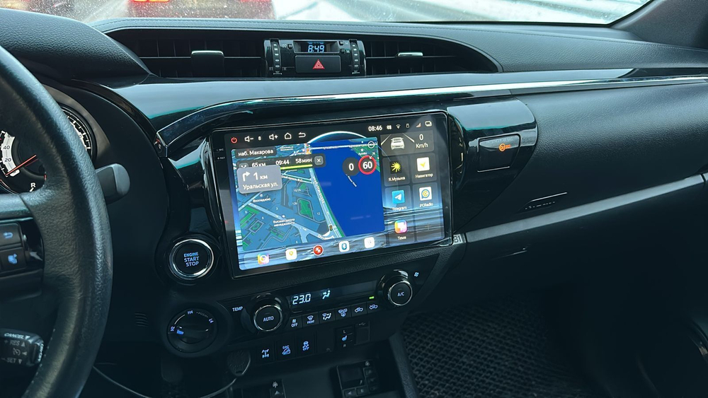 Магнитола для Toyota Hilux 2015+ - Vaycar VA77-1077-2K на Android 13, 8-ядер, 2K QLED, ТОП процессор, CarPlay,4G SIM-слот