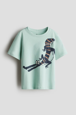 H&M Футболка с принтом, светло-зеленый