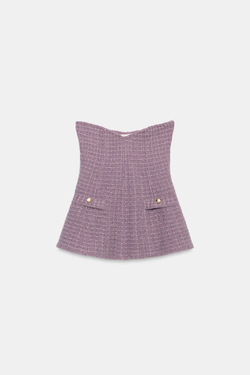 ZARA ТОП-БАНДО ИЗ ЭЛАСТИЧНОЙ ТКАНИ, ЛИЛОВЫЙ