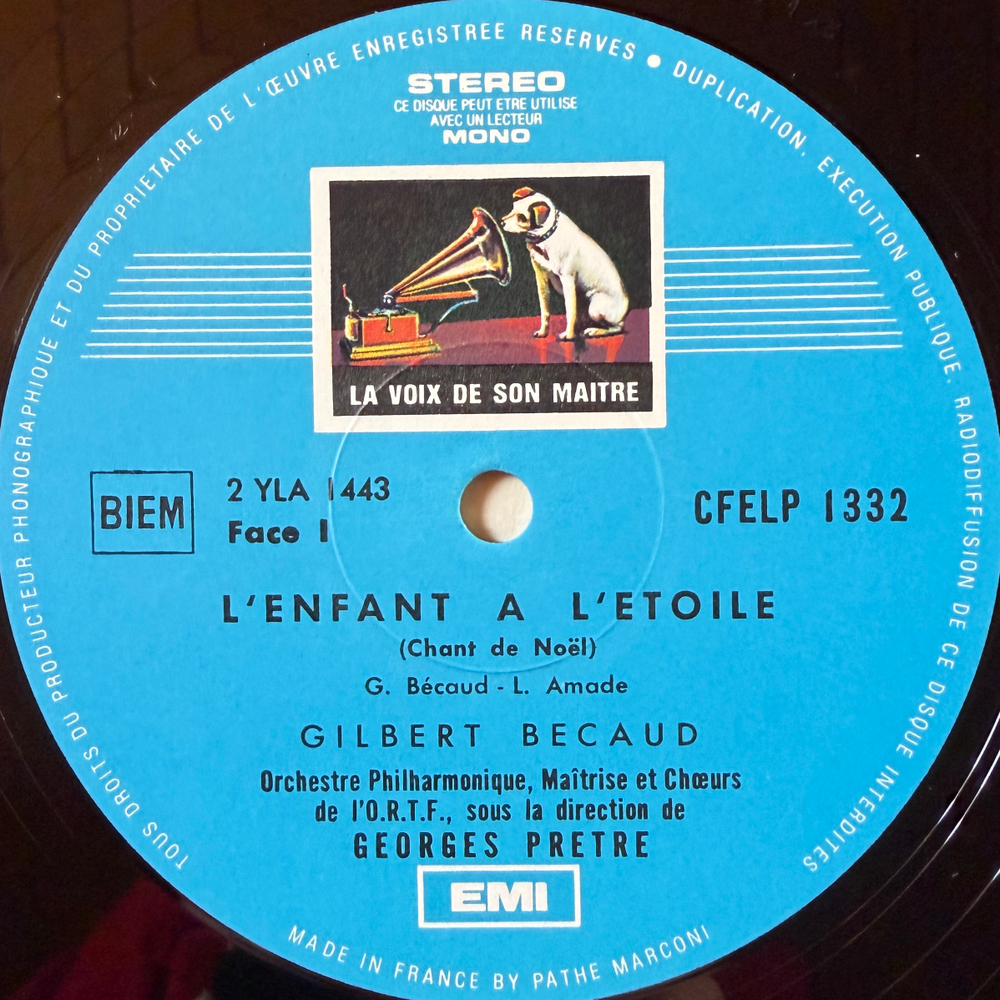 Gilbert Bécaud ‎– L'Enfant À L'Étoile (Франция 1967г.)Т