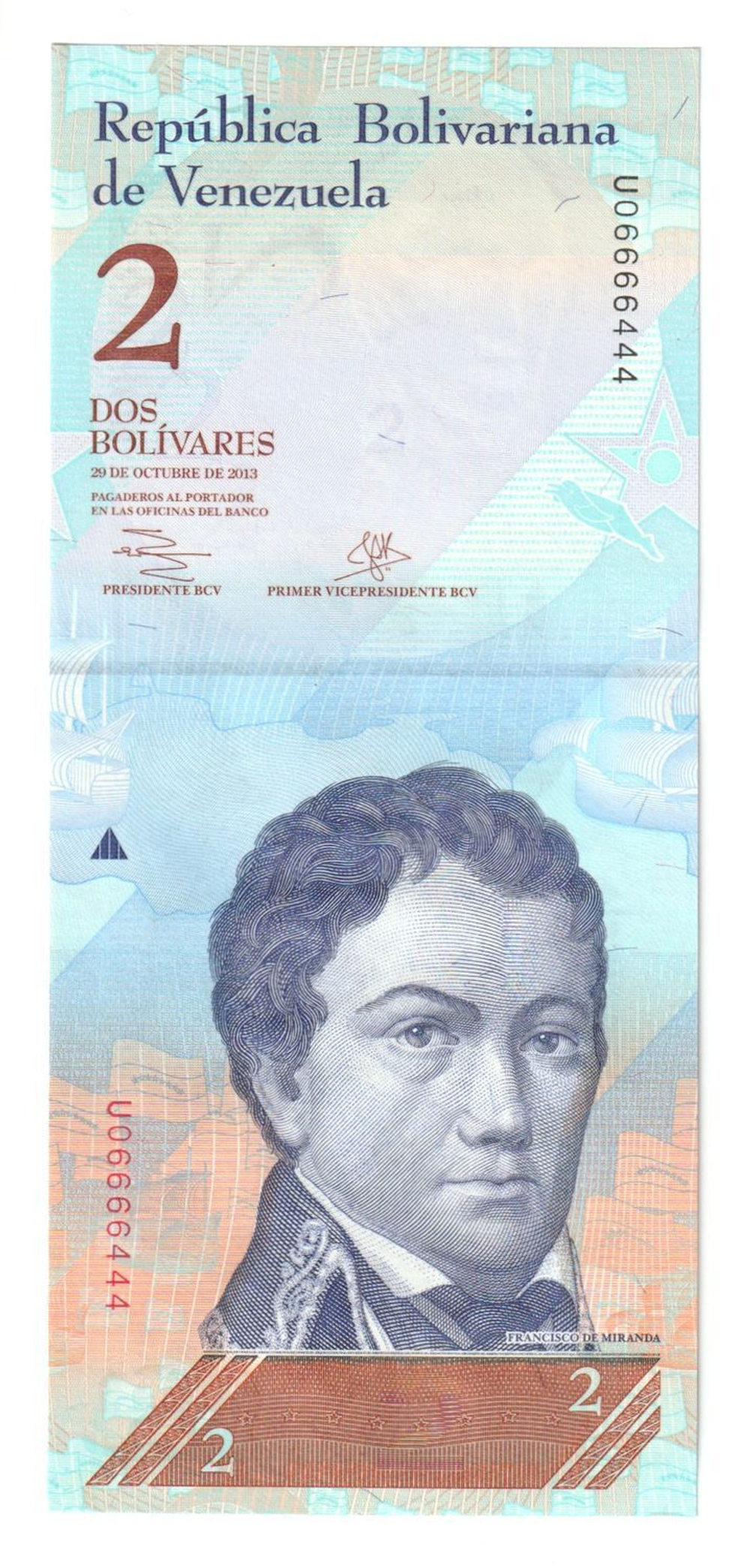 Venezuela, 2 Bolívares, 2013, UNC