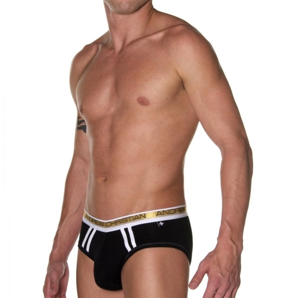 Мужские трусы слипы черные Andrew Christian Slim Focus Brief Black 5074