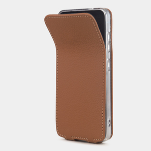 Чехол для Samsung Galaxy S25 из кожи теленка, цвета карамель