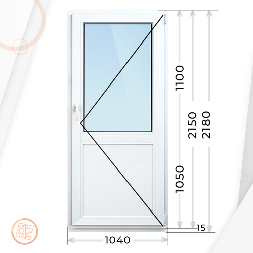 Дверь из ПВХ 2150 х 1040