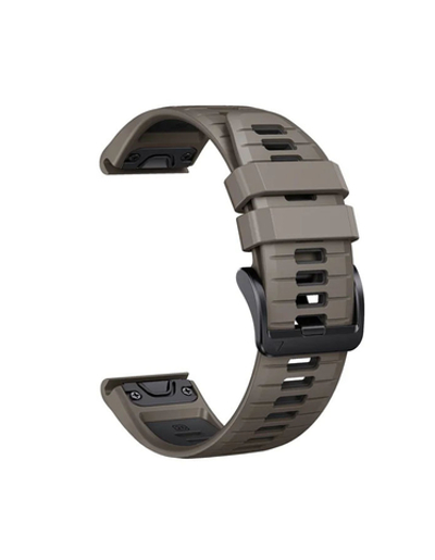Ремешок силиконовый QuickFit 22 мм. для Garmin Fenix 7 PRO/7/6/5/5 plus, Quatix 5, MARQ, Forerunner 935 / 945, instinct, instinct 2 (Коричневый/Темно-серый)