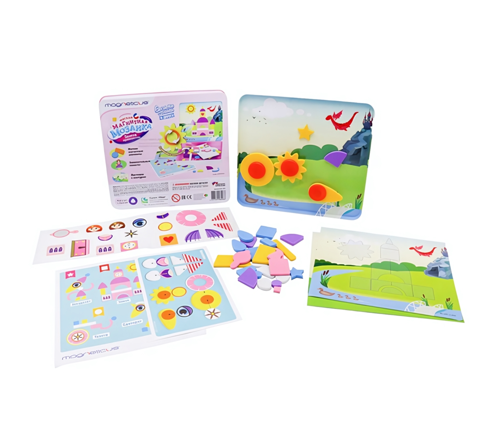 Мягкая магнитная Мозаика сюжеты "Замок Принцессы" для детей старше 3 лет, 21,5х20х2,5 см, 1/6, Magne