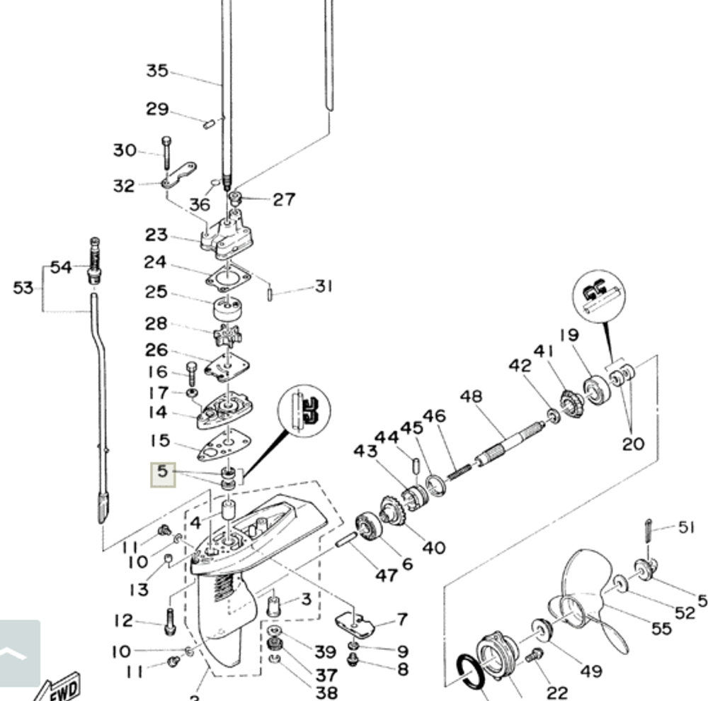 Сальник Yamaha F4-F6/4/5