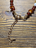 Комплект украшений авторский из натуральных камней. Колье и браслет "Контрастный". Бижутерия на шею, на руку для женщин, девушек. Летнее женское украшение