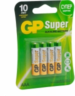 Батарейка AAA LR03 GP Super Alkaline 1.5V (4 шт. в блистере)