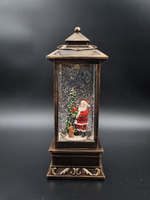 Фонарь новогодний светящийся музыкальный сеть/батарейки 10,5*10,5*29см QW53