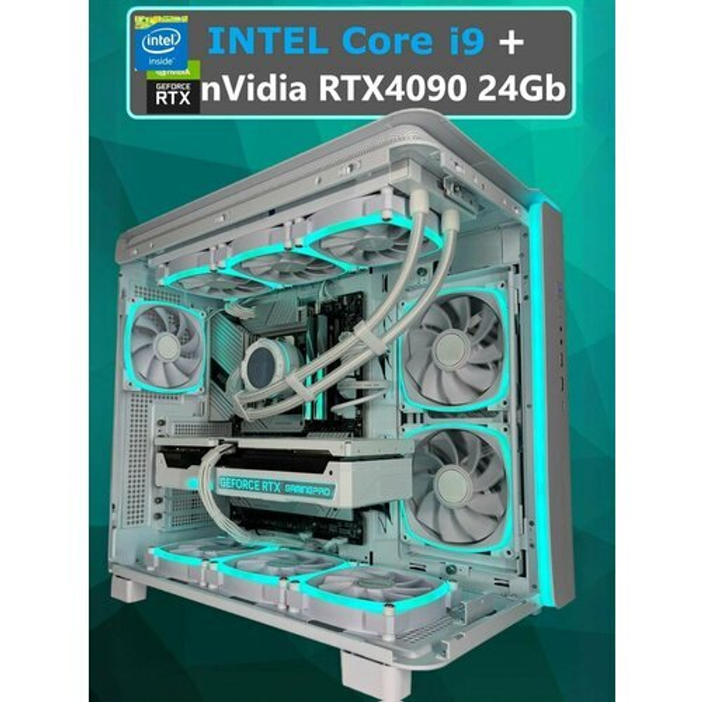 RTX4090 24Gb Мощный игровой компьютер Intel i9 14900KF 24ядра/ 32GB/ SSD 3ТБ/1000W 80+ GOLD/Win 11 PRO
