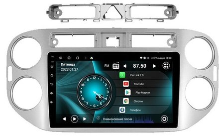 Магнитола для Volkswagen Tiguan 2007-2016 (рамка белая) - Vaycar VA81-0489 на Android 13, 8-ядер, 4G SIM-слот