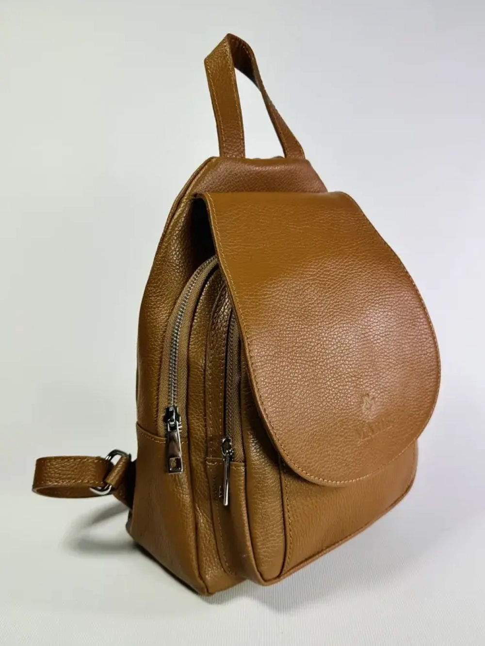 Женский городской рюкзак из натуральной кожи цвета whisky