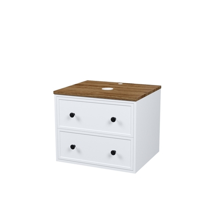 Тумба подвесная IDDIS Torr, со столешницей МДФ, макадамия орех, 60 см, белый матовый, TOR60WMi95K