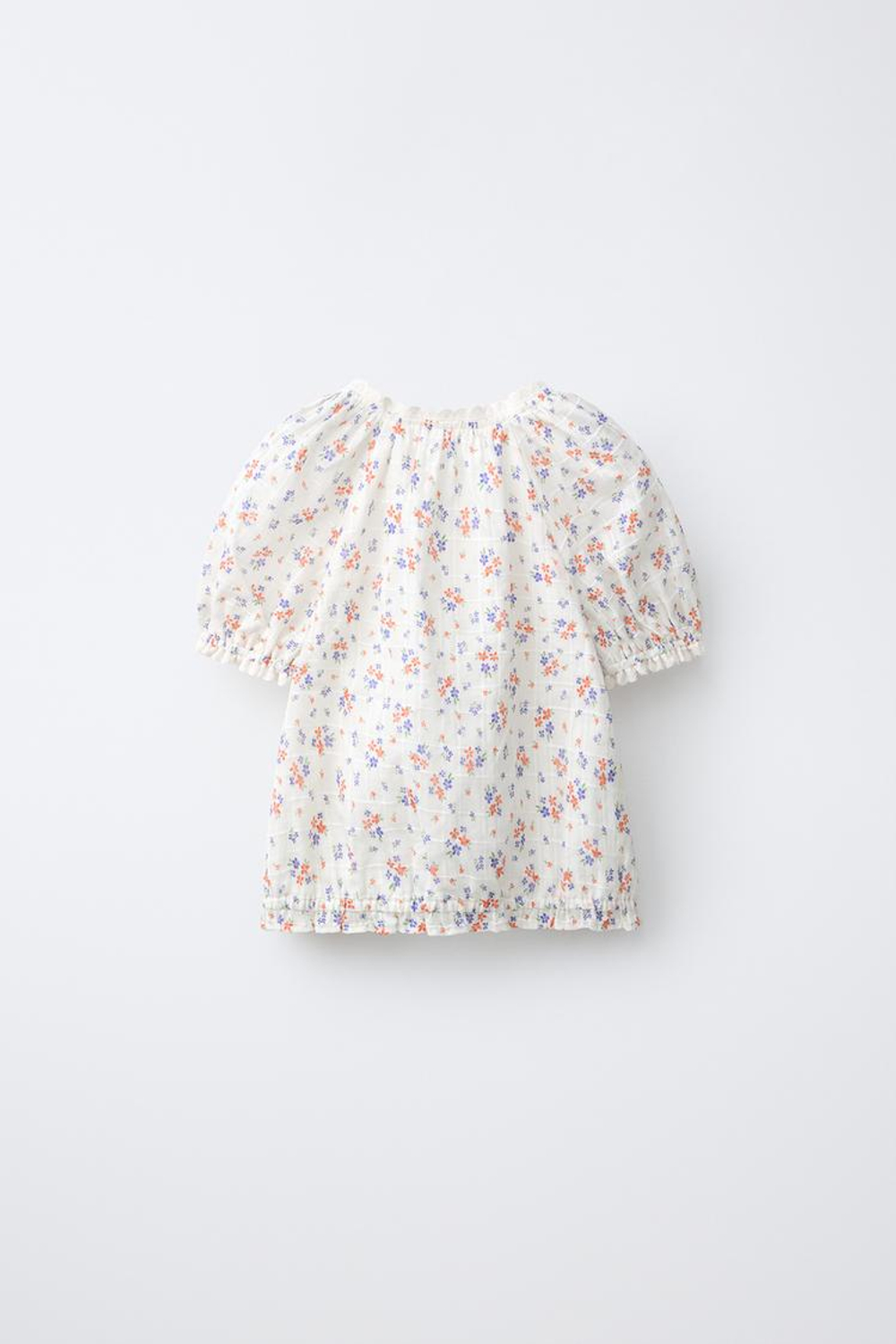 ZARA БЛУЗА С КРУЖЕВОМ, ЭКРЮ/КРАСНЫЙ