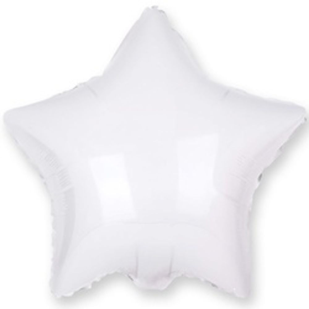 Шар (18"/46 см) Звезда, Белый