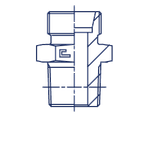 Штуцер ввертной BSPT 1/4" DL06 уплотнение C (корпус)