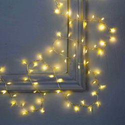 Светодиодная новогодняя гирлянда ЭРА ЕNIG - 100M нить Мишура 3 м теплый белый 150 microLED 220 V