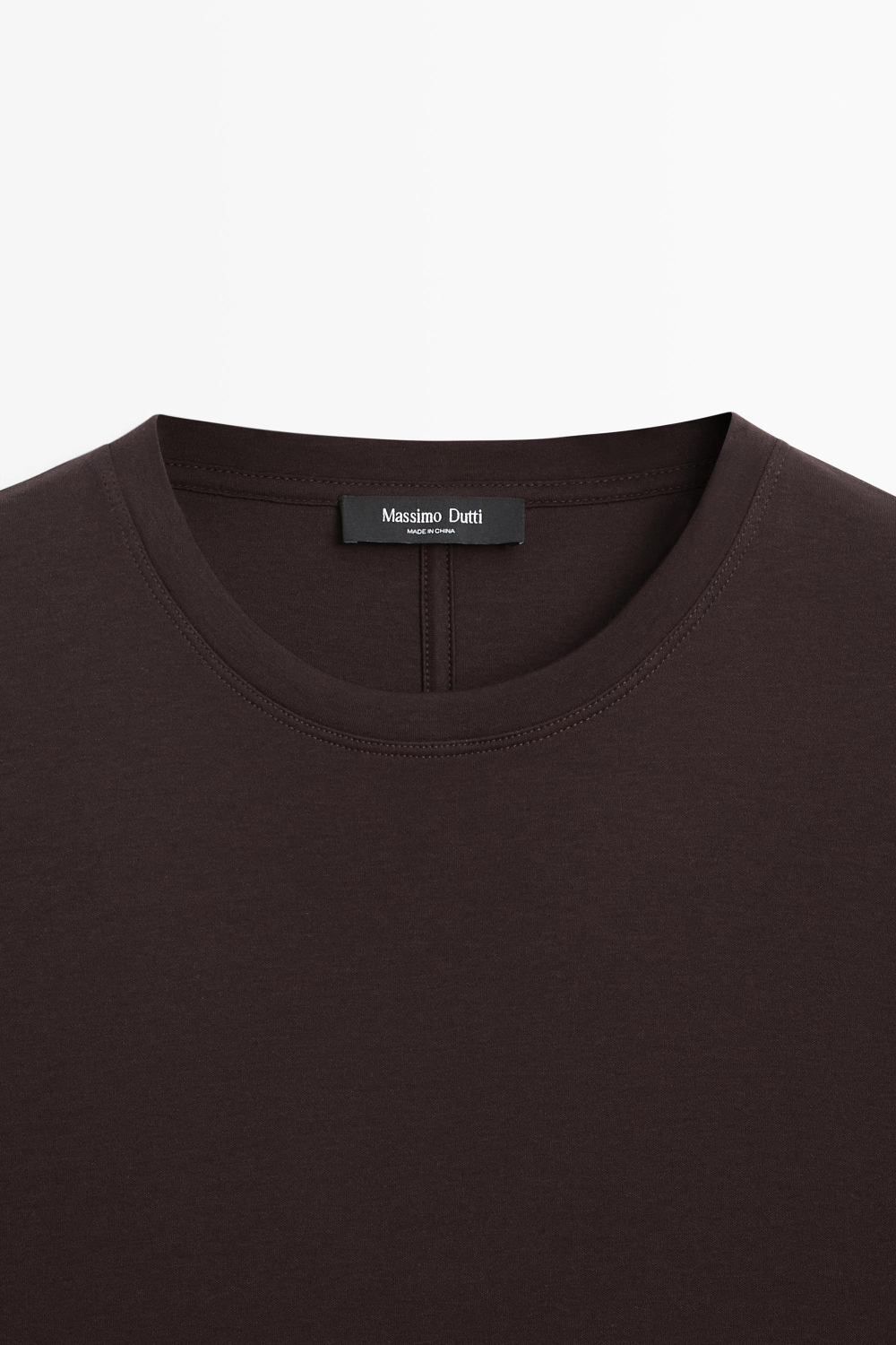 Massimo Dutti Футболка из 100% хлопка с короткими рукавами, коричневый
