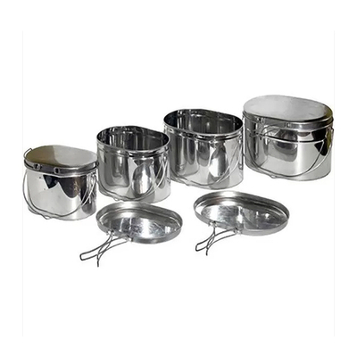 Набор низких котелков 4 шт.(2,2;3,3;4,5;6л) крышки с ручками нерж.сталь (Роза ветров)