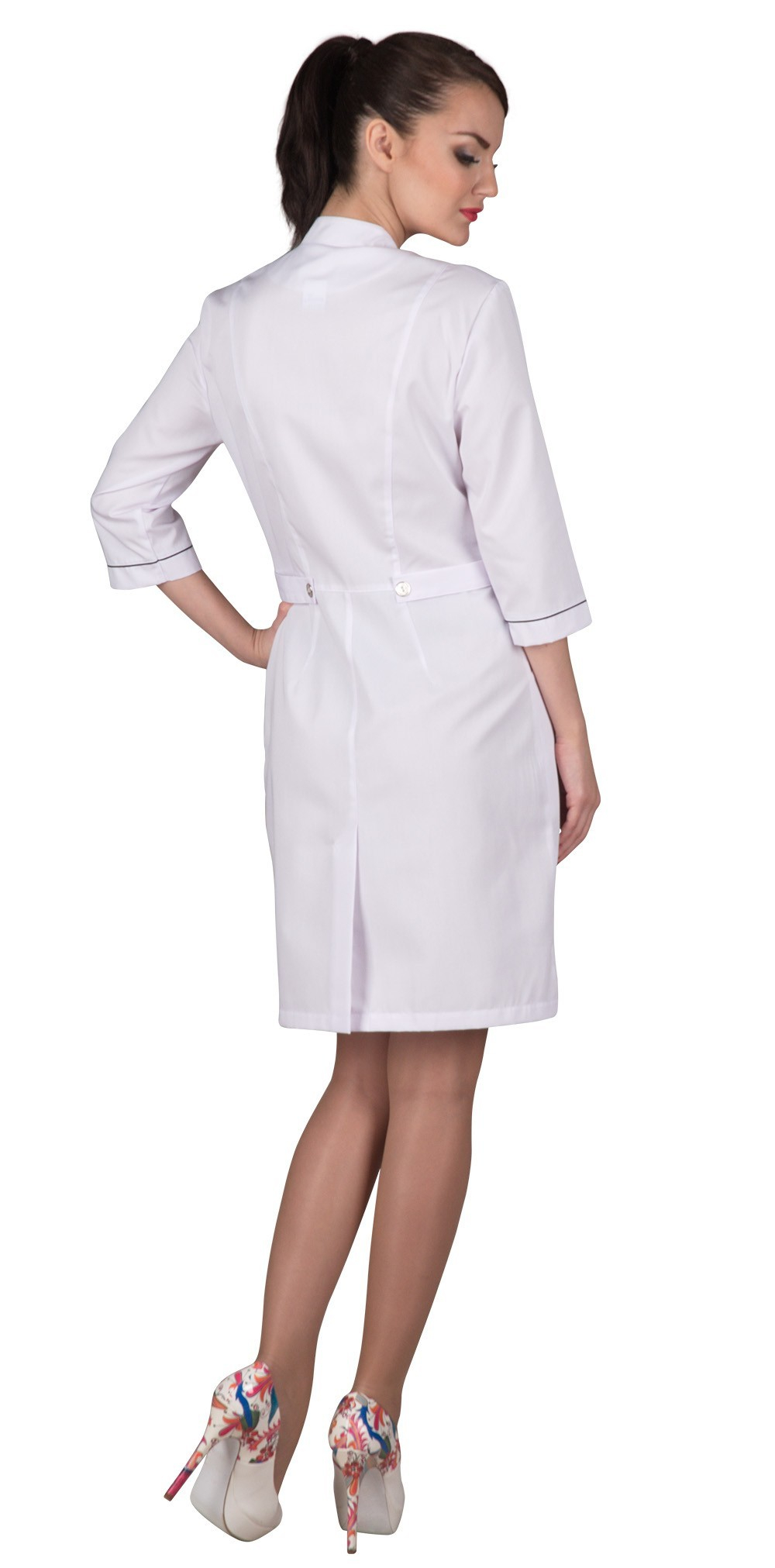 Белый медицинский женский халат Х-226 сатори
