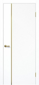 Дверь межкомнатная  Парма -2   белый матовый/золотой молдинг  SV