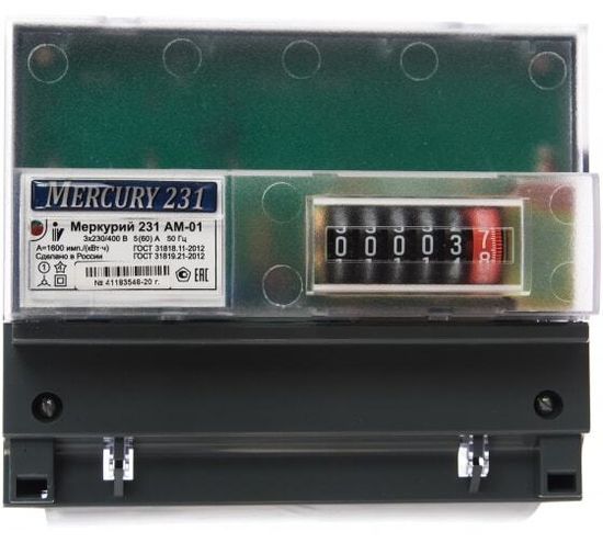 Счетчик МЕРКУРИЙ 231 АМ-01 3ф. 1т