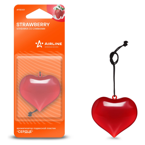 Ароматизатор на зеркало Airline сердце клубника со сливками