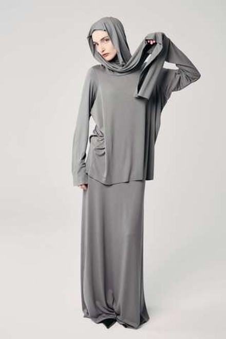 Юбка база прямая серая