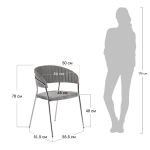 Стул Bradex Home Turin серый вельвет с хромированными ножками