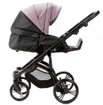 Детская коляска Adamex Lanti Deluxe 2 в 1 LN-SD106 (СИРЕНЕВ.КОЖА + ЧЕРН. КОЖА)