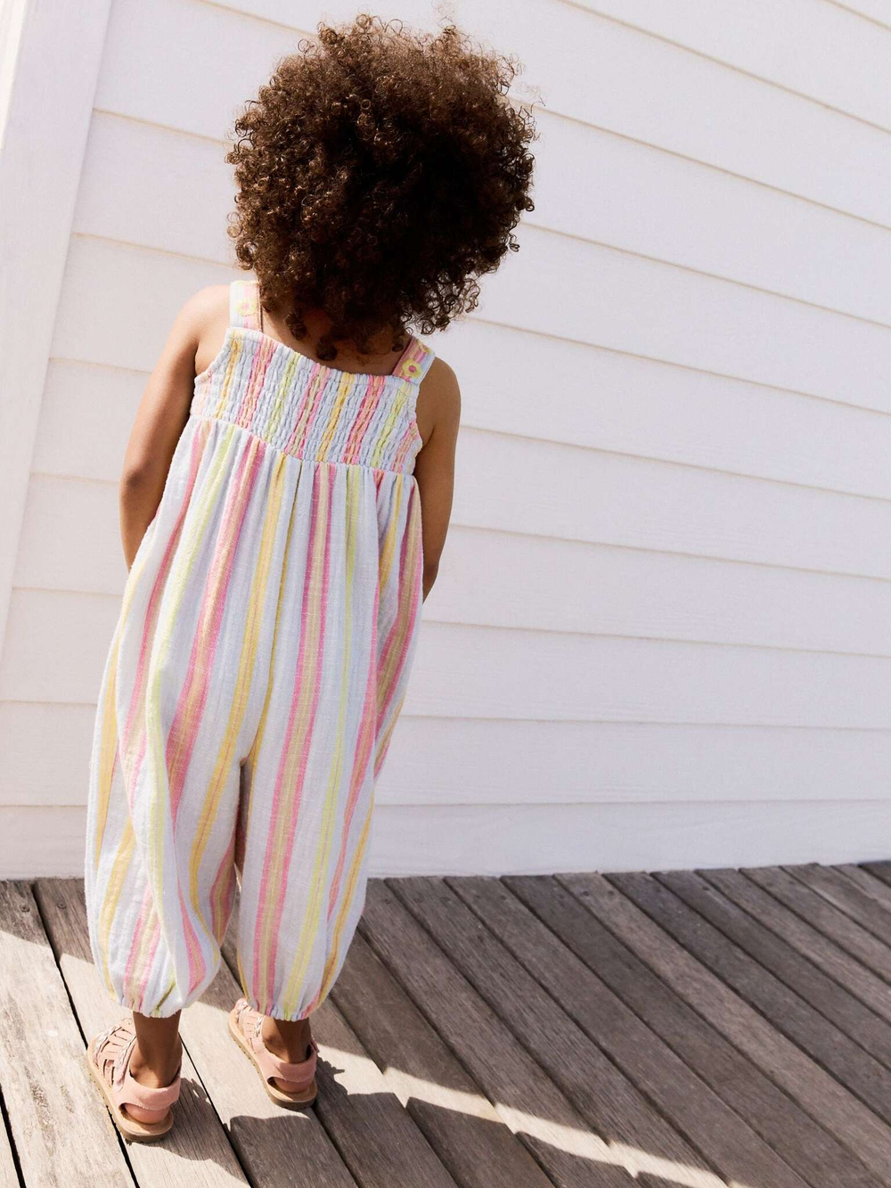 Комбинезон летний для девочки Next E79-576, Розовый, Желтый, Белый