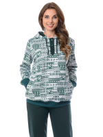 Толстовка К-77Х/зеленобелый-олень