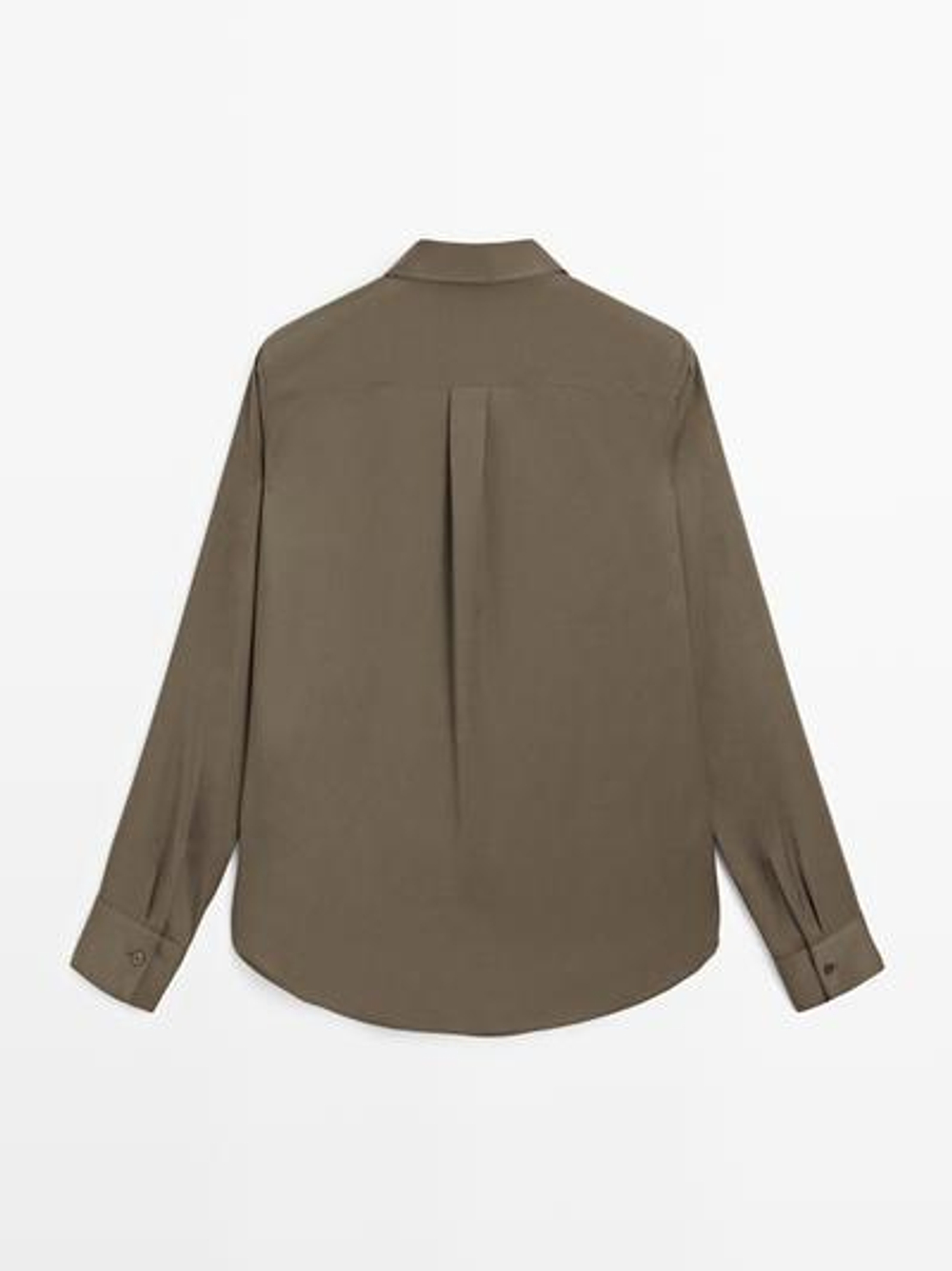 Massimo Dutti Рубашка свободного кроя с рубашечным воротником, кротово-коричневый