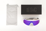 Очки S&C YOUCAN Full revo blue mirror, Matt white