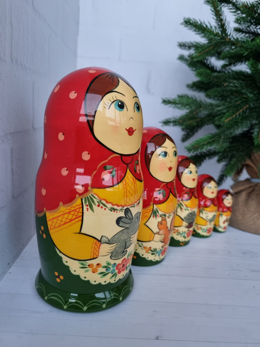 Матрешка с зайчиком 5 мест