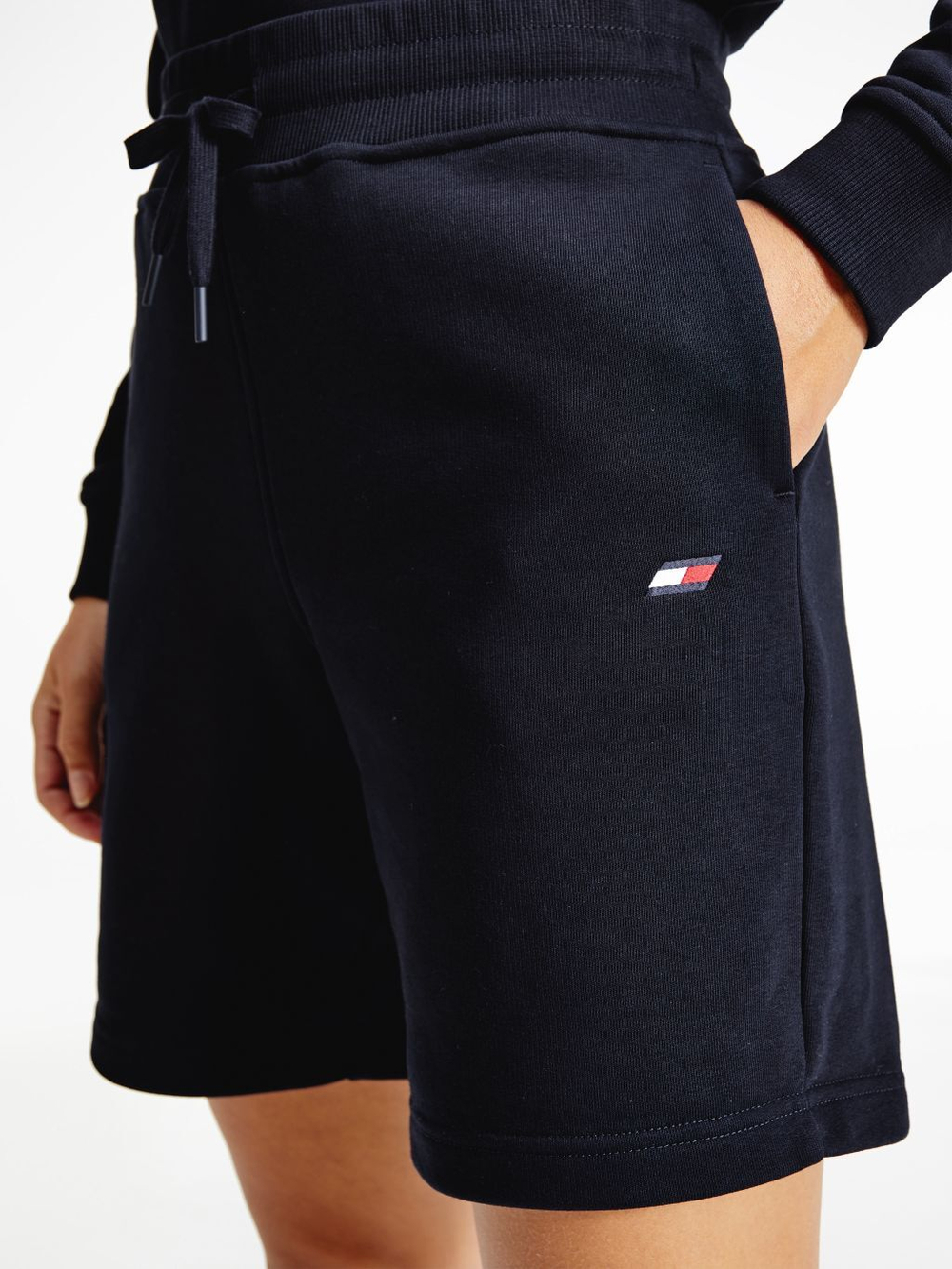 Женские Шорты теннисные Tommy Hilfiger RW Terry Roled-up Short - desert sky