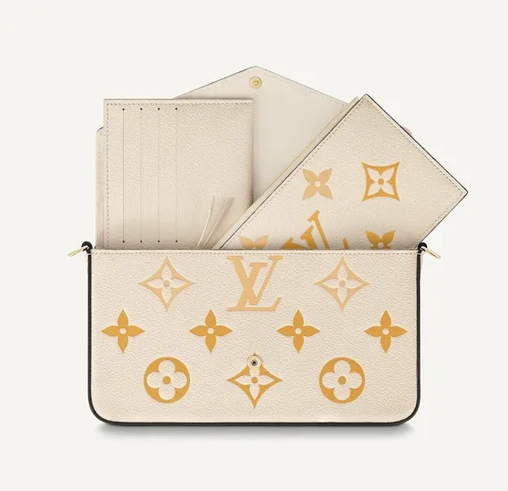 Клатч Louis Vuitton Felicie кремовый/золотой